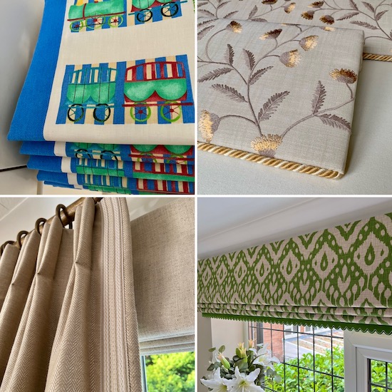 Bespoke Curtains or Roman Blinds with added Borders or Trims Jo Brown