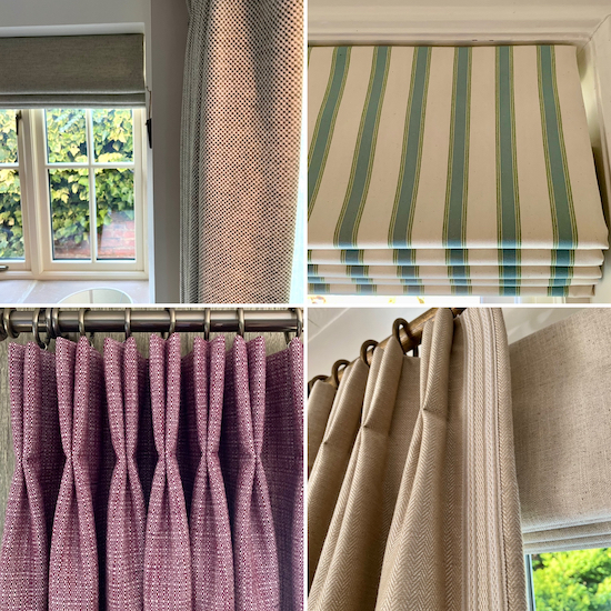 Ian Mankin Fabrics for bespoke Curtains and Roman Blinds